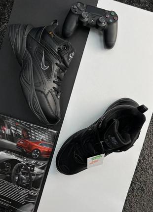 Код а1963 ❄️зимові чоловічі кросівки nike m2k tekno mid all black fur2 фото