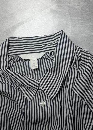 Жіноча сорочка в смужку. сорочка чорна біла .  рубашка в полоску3 фото