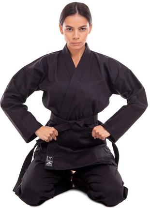 Кимоно для каратэ детское/взрослое matsa (рост 130-200 см) ma-0017 черное9 фото