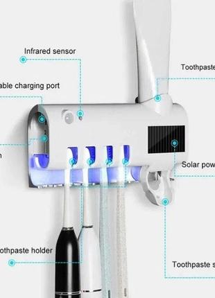 Автоматичний диспенсер для зубної пасти тримач для щіток toothbrush sterilizer уф-стерилізатор7 фото