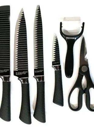 Набор кухонных ножей из нержавеющей стали овощечисткой и ножницами  zepter zp-007 6 в 15 фото