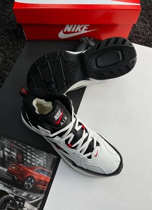 Код а1965 ❄️зимние мужские кроссовки nike m2k tekno mid white black red fur3 фото