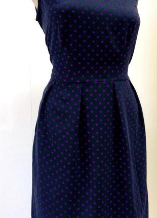 Closet london платье в фиолетовый горошек  и завязывающимся сзади поясом4 фото
