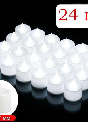 Світлодіодна led свічка candle white 24 штуки в комплекті
