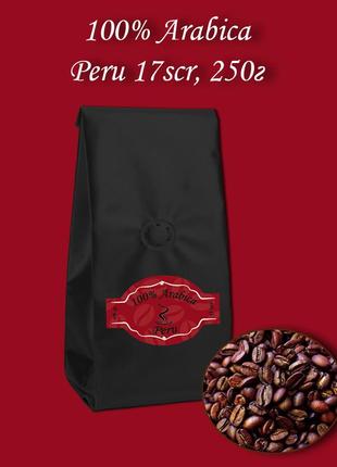 Кофе зерновой arabica peru 17scr 250г. бесплатная доставка от 1кг!1 фото