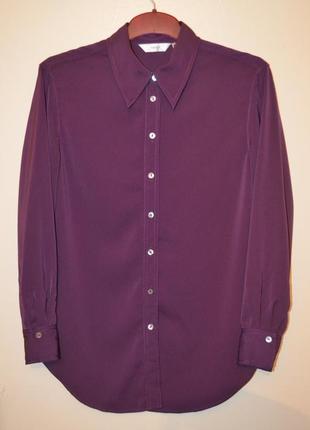 Красивая блуза фиолетового цвета, с перламутровыми пуговицами6 фото