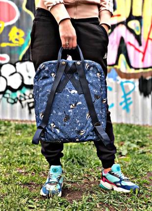 Женский рюкзак 16л fjallraven kanken blue white🔷3 фото