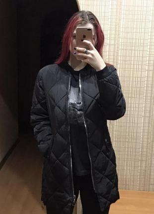 Куртка удлинённый бомбер осенне-весенняя{демисезон}