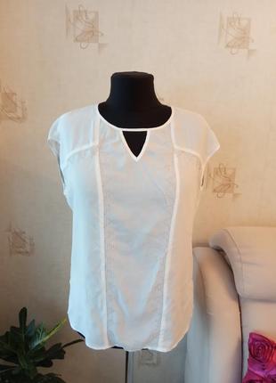 Лёгкая стройнящая фактурная блузка, вышиванка, серебро, модал