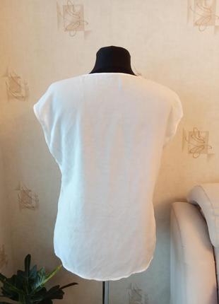 Лёгкая стройнящая фактурная блузка, вышиванка, серебро, модал2 фото