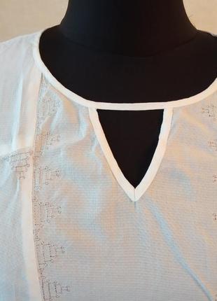 Лёгкая стройнящая фактурная блузка, вышиванка, серебро, модал3 фото