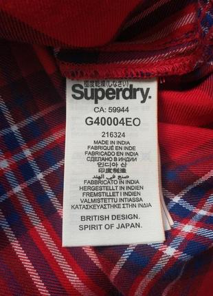 Стильна довга сорочка без рукав superdry в клітку8 фото