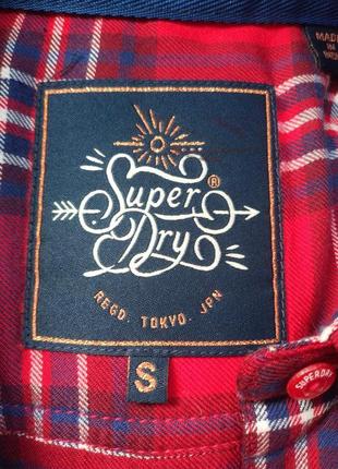 Стильна довга сорочка без рукав superdry в клітку9 фото