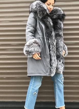 Парка аляска с чернобуркой emiliya furs