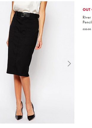 Брендовий міді спідниця олівець під ремінь пояс river island