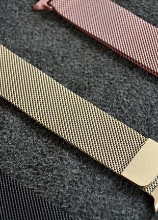 Ремешок миланская петля для apple watch 42 mm 44mm gold milanese loop ремешок на эпл вотч на магните золотой2 фото
