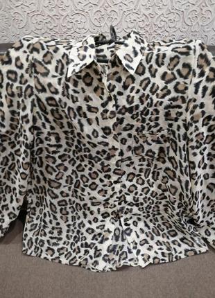 Красива блузка в леопардовий принт4 фото