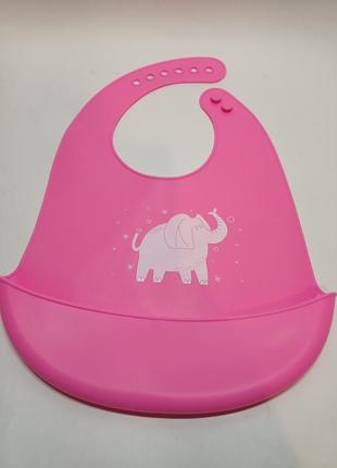 Силиконовый нагрудник слюнявчик для кормления ребенка