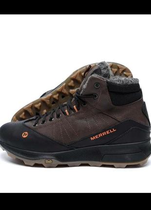 Зимние мужские кожаные кроссовки/ботинки merrell на меху2 фото