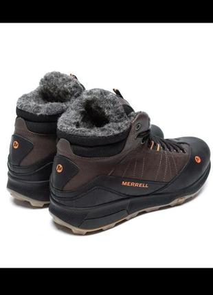 Зимние мужские кожаные кроссовки/ботинки merrell на меху3 фото