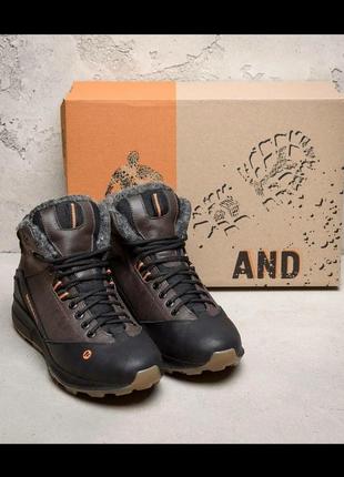 Зимние мужские кожаные кроссовки/ботинки merrell на меху7 фото