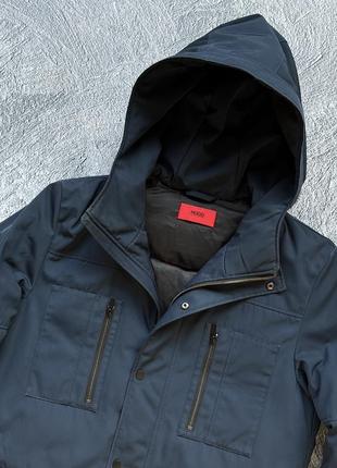 Очень крутая, оригинальная, зимняя куртка hugo boss briston1 down jacket blue2 фото