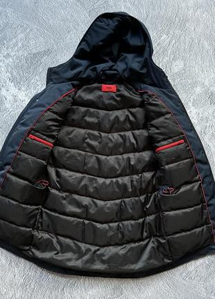 Очень крутая, оригинальная, зимняя куртка hugo boss briston1 down jacket blue6 фото