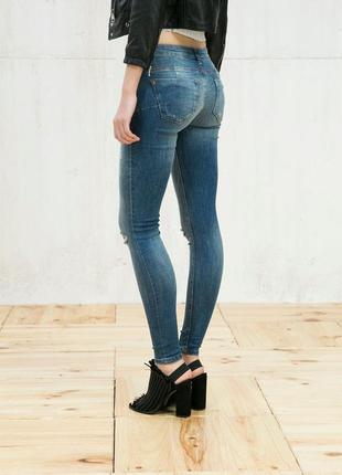 Push up узкие джинсы/штаны узкачи скинни с разрывами на коленях высокая посадка