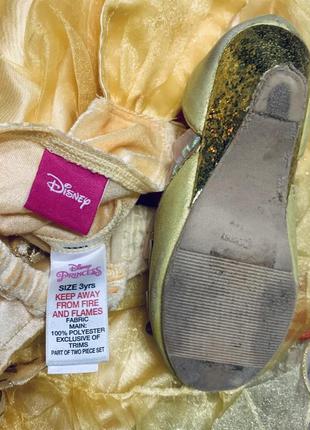 Карнавальный костюм золушка на балу в золотом с туфельками disney (оригинал)4 фото