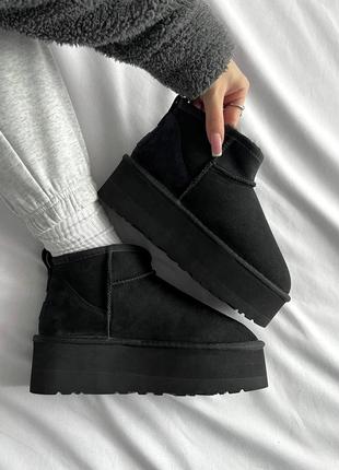 Натуральные угги на платформе ugg classic ultra mini