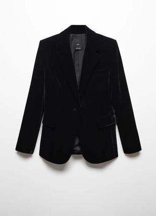 Черный велюровый пиджак из новой коллекции mango размер м3 фото