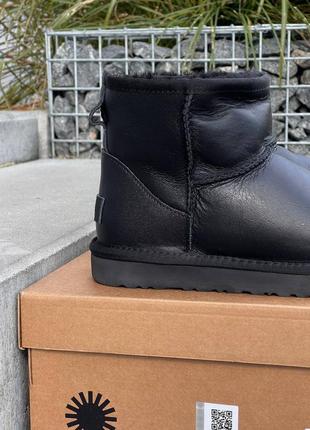 Угги угги угги ugg classic mini black full leather7 фото