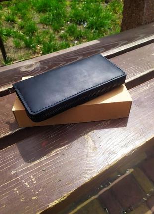 Кожаный кошелёк на молнии