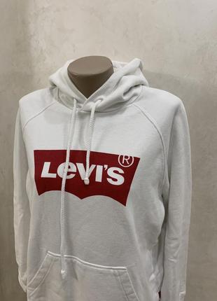 Levis біле худі худи оверсайз базове жіноче levi’s кофта з капішоном9 фото