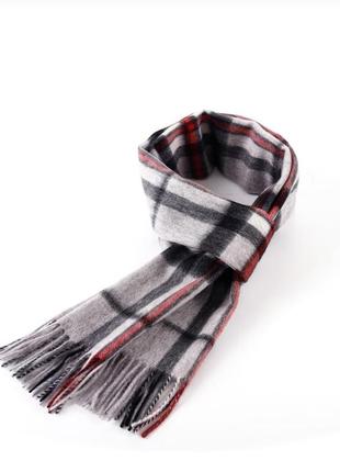 Шикарный серий шарф вклетку унисекс из  шерсти
.