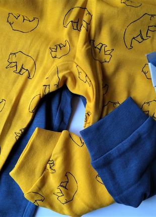 6-12 мес набор штанов для мальчика ползунки штаники трикотажные штаны пижамные домашние пижама слип4 фото