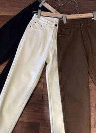 Класичні джинси на флісі, звужені донизу