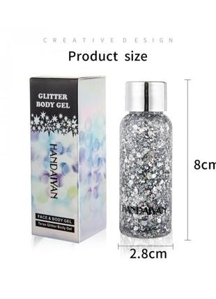 Рідкий глітер для обличчя та тіла handaiyan glitter body gel,  30 г