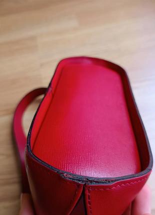 Вінтажна сумка, сумочка lancaster paris red shoulderbag vintage3 фото