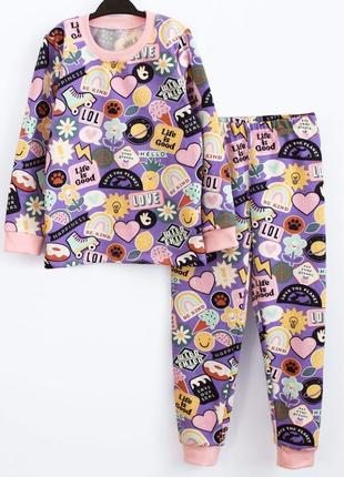 Теплая детская пижама пижама на байке для девочки лол lol1 фото