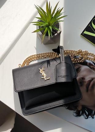 👜 yves saint laurent sunset mini chain black (арт: 01004)