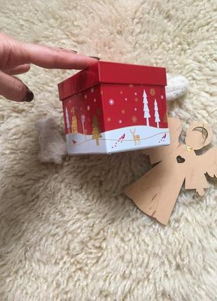 Новорічна святкова подарункова коробка квадратна / подарочный бокс новый год рождество ❄️2 фото