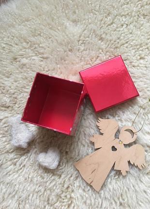 Новорічна святкова подарункова коробка квадратна / подарочный бокс новый год рождество ❄️4 фото