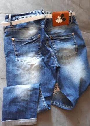 Крутые джинсы бойфренды, в прдарунок футболка с микимаусами5 фото