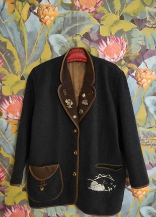 Вінтажний шерстяний піджак баварія