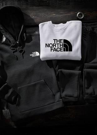 Зимній комплект худі + світшот + штани the north face