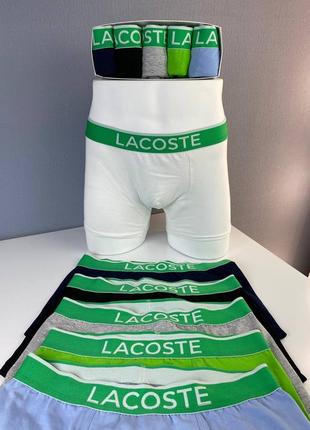 Чоловічі боксери подарунковий набір трусів 5 шт. lacoste з3074 в коробці бавовна5 фото