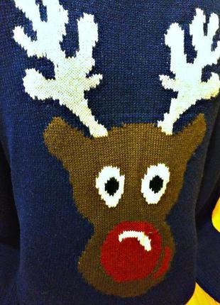 Комфортный свитер в оригинальный зимний принт бренда из крупнобритании f&amp;f2 фото