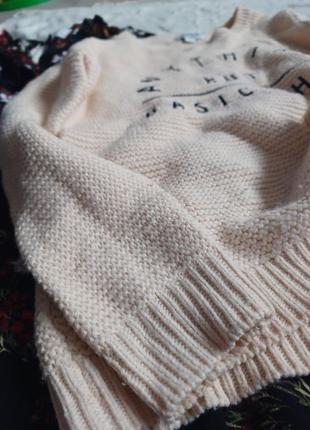 Свитшот свитер вязаный с надписью теплый cropp s7 фото