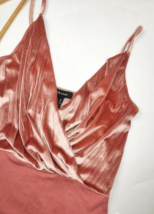 Боди женский розового цвета бархатная ткань от бренда new look s m2 фото